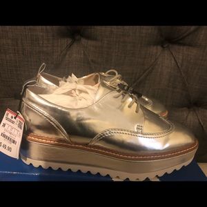 Zara Metallic Platform Sneakers